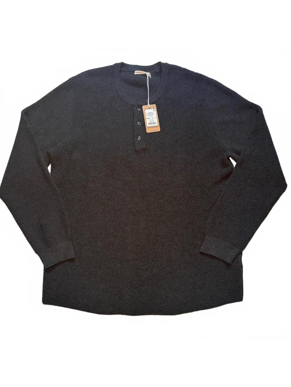 Marine Layer NWT Charcoal Heather Henley Sweater Minimalist Basics